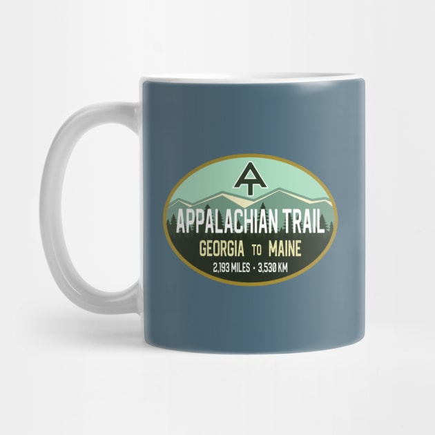 Appalachian Trail - Georgia to Maine - Oval Retro Mountains by TGKelly